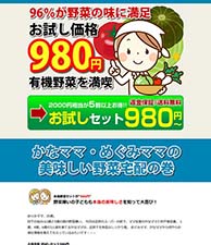 96％が野菜の味に満足　お試し価格980円　有機野菜を満喫