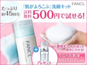 『肌がよろこぶ』洗顔キット 送料無料500円で試せる! FANCL